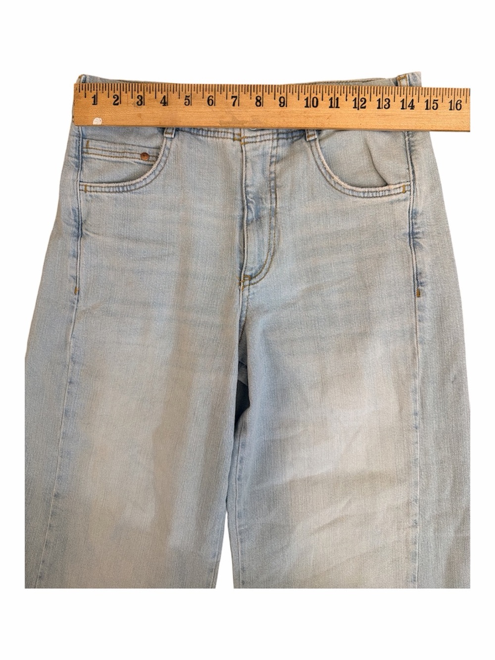 Anthropologie Adi Patchwork Mid-Rise Flare Jeans Pilcro Size 29 Designer Sample - Picture 9 of 9